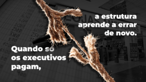 Leia mais sobre o artigo Quando só os executivos pagam, a estrutura aprende a errar de novo.
